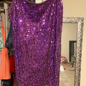 Purple Sequin Skirt